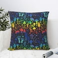 thumbnail image 4 of Fuzoiu Magical Mushrooms and Flowers Print Square Pillow Cover,Hidden Zipper Design,Luxury Square Pillow Case, Throw Pillow,Couch Cushion-18"x18", 4 of 7