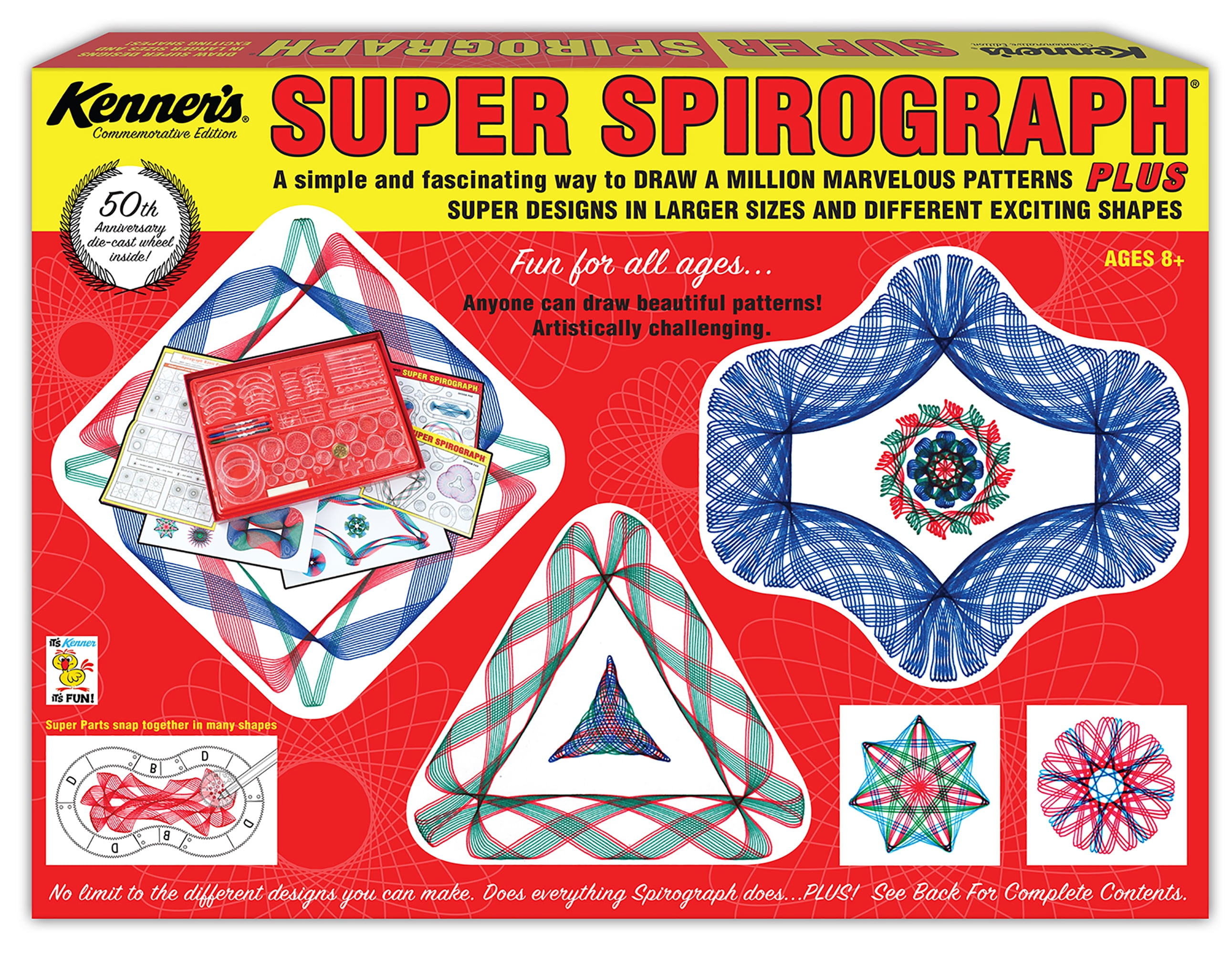 The Original Super Spirograph Design Set Kit 50th Anniversary Case Toy Ship for sale online 