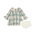 thumbnail image 2 of Burt's Bees Baby Organic Cotton Baby & Toddler Girl Plaid Dress & Diaper Cover Set, Sizes 0/3 Months-5T, 2 of 2