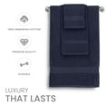 thumbnail image 4 of Martex 6-Piece 100% Ringspun Cotton Towel Set, Quick Dry Soft & Absorbent, Dark Blue, 4 of 8