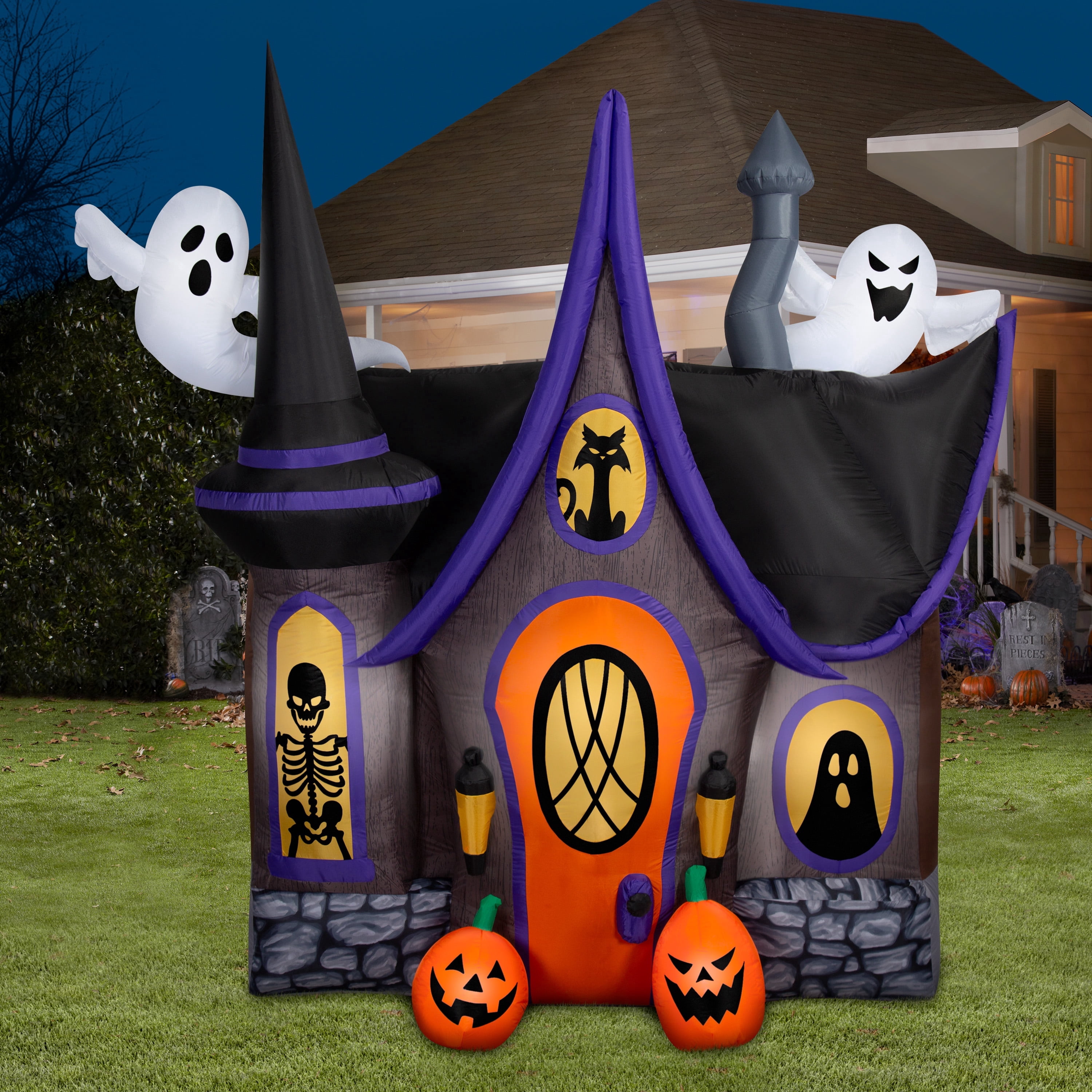 Haunted House Airblown Yard Inflatable, Multicolor, 8.5', Halloween by Way To Celebrate