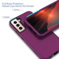 thumbnail image 3 of Nalacover Slim Case for Samsung Galaxy S22,Stylish Triple Layer Protection Hard PC + Soft TPU Silicone Hybrid Shockproof Camera Lens Protective Anti-drop Fit Back Phone Cover.Purple, 3 of 6