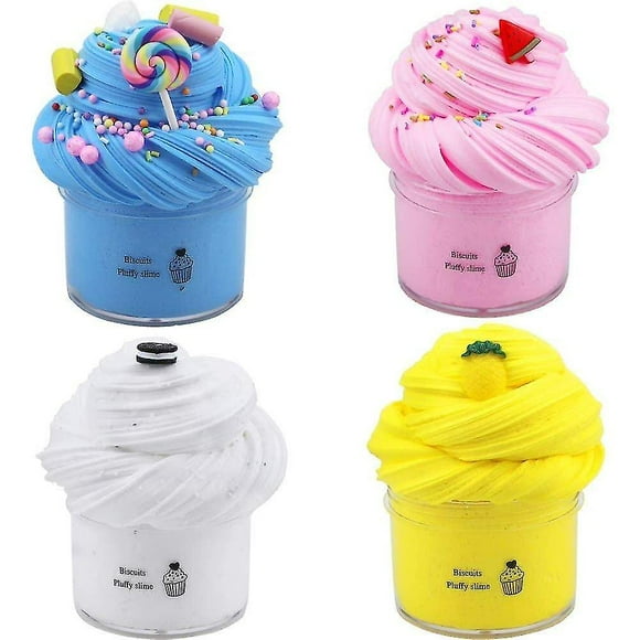 Clay modeling dough 4 pack butter slime kit with yellow color pineapple slime pink watermelon slime coffee slime (HTOOQ)