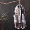 thumbnail image 4 of Abstract Print Flannel Shirt Jacket, Lightweight Open Front Cardigan with Non-Positional Pattern & Versatile Layering Potential,Khaki L, 4 of 5