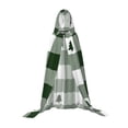 thumbnail image 7 of Honeii Green White Lumberjack Plaid Print Poncho Cape, Cloak Coat, Snuggly Hooded Wearable Blanket, Hooded Cape For Teenagers,Halloween Costumes-Medium, 7 of 7