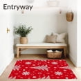 thumbnail image 3 of ODIKA 4'x6' Machine Washable Non-Slip Area Rug, Festive Evergreen Decorative Holiday High Traffic Rug with Pad, Red, 742250, 3 of 8