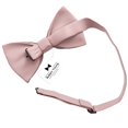 thumbnail image 3 of Boy's Rose Pastel Bow Tie with Handkerchief Set Pre-Tied Style Formal Satin Classic Bowtie for Tuxedo Faux Silk, by Adam Young (Medium, Blush Pink), 3 of 5