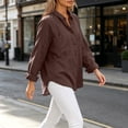 thumbnail image 4 of Women's Winter Cardigan Long-Sleeved Cardigan With Buttons Double Pockets And Collared Shirts Top Cozy Layered Top for Women Coffee 2XL, 4 of 5