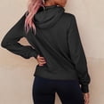 thumbnail image 5 of Women's Solid Hooded Sweatshirt Pocket Zipper Hoodies, 5 of 8