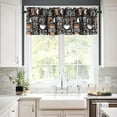thumbnail image 3 of Coffee Valance Curtains Black White Brown Cups Text Graffiti Modern Decoration Window Treatments for Bedroom Kitchen Living Room Office 54x18inch, 3 of 6