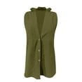 thumbnail image 3 of Clearance! Women Spring V Neck Pocket Sleeveless Cotton Linen Casual Vest XL Size Green, 3 of 6