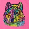 thumbnail image 2 of Colorful Majestic Neon Atric Wolf | Dean Russo Art Animal Lover Tri-Blend Racerback Sleeveless Top, Vintage Pink, L, 2 of 5