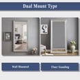 thumbnail image 3 of Tall Mirror,Full length Mirror, Beaded Wall Mirror, 66"LX32"W Full Body Mirror, Floor Mirror with Faux Wood Frame, Large Mirror, Leaning Mirror, Standing Mirror for Living Room by Naomi Home - Silver, 3 of 9