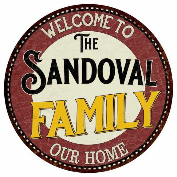 The Sandoval Family 12" Round Metal Sign Kitchen Game Room Décor 200120038288