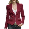 thumbnail image 1 of Blazers para las Mujeres Negocios Casual Manga Larga Solapa Cremallera Slim Fit Blazer de Trabajo, Chaqueta de Oficina Blazers de Negocios de las Mujeres, 1 of 9