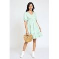 thumbnail image 1 of Spring Daisy Ruffle Trim Puff Sleeve V-Neck Mini Dress | S-3X, 1 of 16