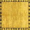 thumbnail image 1 of Ahgly Company Machine Washable Indoor Square Abstract Yellow Modern Area Rugs, 5' Square, 1 of 1