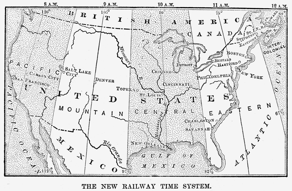 United States Time Zones Nan 1883 Map Of The United States Showing The
