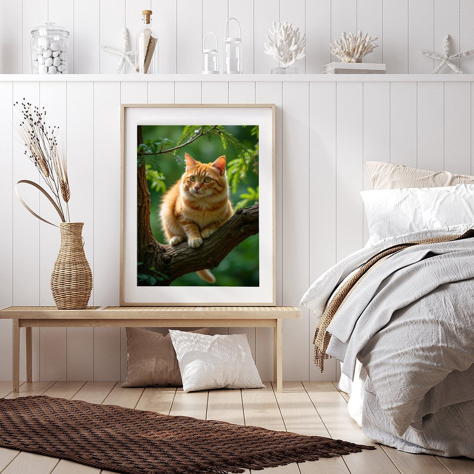 Diamond Art Kits for Adults - 5d Orange Cat In Tree Nature Scene Diamond Painting for Adults, Diamond Art for Adults Beginners, Diamond Painting Kits for Adults for Home Wall Decor