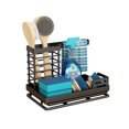 thumbnail image 1 of Organizador de fregadero de cocina, soporte para esponja, organizador de fregadero de cocina con bandeja de drenaje extraíble, negro, 1 of 4