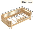 thumbnail image 6 of Bellemave Twin Size Bed with Removable Rails, Solid Wood Montessori Bed with Headboard and Footboard, Rounded Corners Twin Platform Bed with Fence, No Box Spring Needed, Natural, 6 of 8