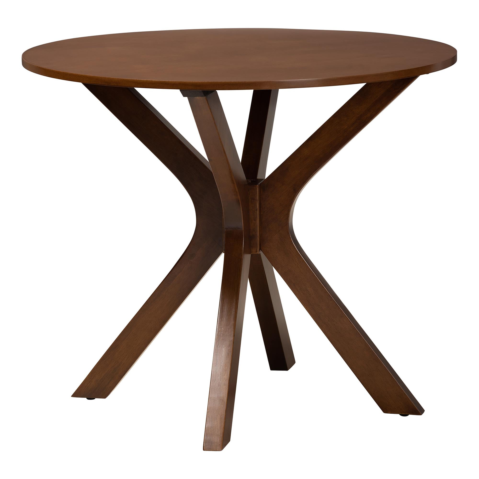 Baxton Studio Linnet Mid-Century Dining Set, 5-Piece, Walnut Brown