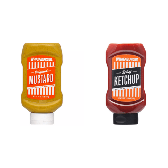 Whataburger Original Mustard, 16 oz Whataburger Spicy Ketchup, 20 oz