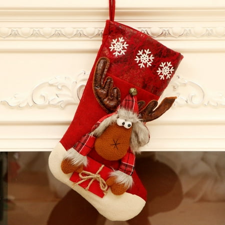 

Mittory Stickers Christmas Socks Gifts Candy Bags Christmas Tree Window Pendant 1PC