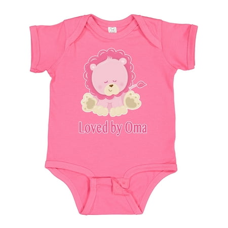 

Inktastic Loved by Oma Girls Baby Bodysuit