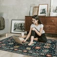 thumbnail image 3 of Toyoso 3x5 Area Rug Living Room Rugs - Machine Washable Traditional Floral Rug Non-Slip Classic Farmhouse Entryway Mat for Indoor Front Door, Kitchen, and Home Décor – Black, 3 of 9