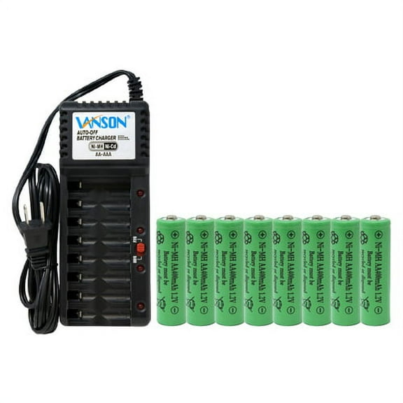 V-868 8 Bay AA & AAA Charger   8 AA (400 mAh) NiMH Batteries