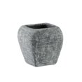 thumbnail image 1 of Small Cement Square Pot with Recessed Lip & Tapered Bottom, Damaged Concrete Finish - Gray, 1 of 1