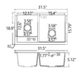 thumbnail image 5 of Undermount Double Bowl Acrylic Kitchen Sink, 5 of 5