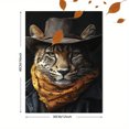 thumbnail image 3 of Qisvanset 12x16 Inch 2D Flat Framed Canvas Art, Western Leopard Cowboy Hat Wild West Country Home Wall Decor, 3 of 5