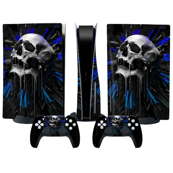 Skull Skin Compatible with P-s5 Console Controller, Vinyl Decal Sticker for P-s5 Console Disc/Digital Edition Accessories