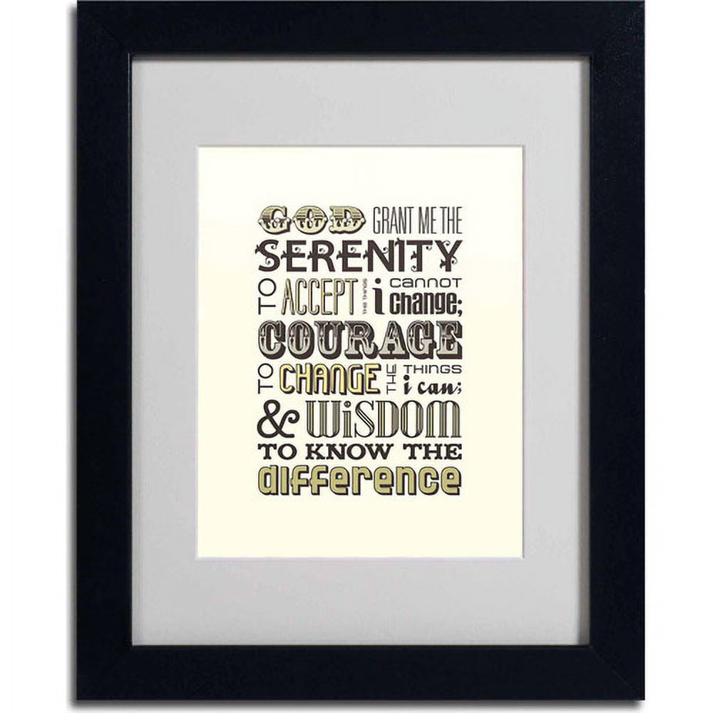 Trademark Fine Art "Serenity Prayer I" Canvas Art by Megan Romo, Black Frame