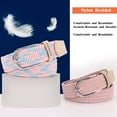 thumbnail image 3 of Stretch Belt, Elastic Belts Braided Fabric Belt Colorful Woven Belts for teenagers, boys, girls, women, students,Pink, 3 of 7