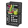 Sterilite Plastic Desktop Storage Mini Crate, Black, 9" x 7 3/4" x 6 1/