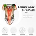 thumbnail image 4 of Balery Cobra Snake Body de cuello redondo de manga corta para mujer Tops de manga corta Tops básicos-Medium, 4 of 7