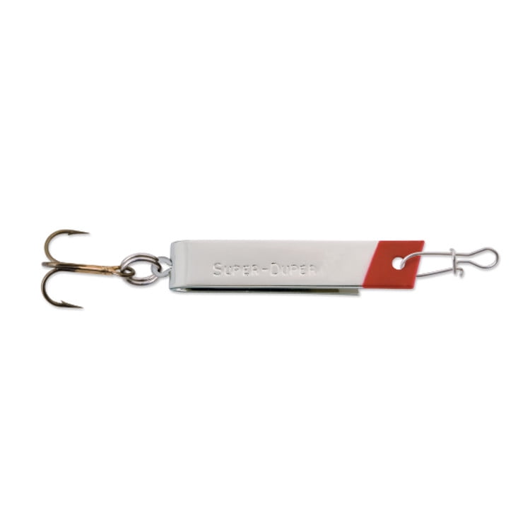 Luhr Jensen Super Duper Casting/Trolling U-Shaped Spoon Lure 1 1/4" 1/10oz Nickel/Red Head ...