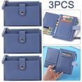 thumbnail image 1 of Cartera Cuero PU Con Tarjetero Multiranura Color Sólido A La para Mujer 3 Piezas (azul), 1 of 9