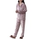 thumbnail image 1 of Conjuntos de Pijamas Para Mujer Camisones Moda Franela Estampado Sólido Bolsillo Manga Larga + Pantalones Largos Traje de Pijama Odeerbi ODB144303, 1 of 7