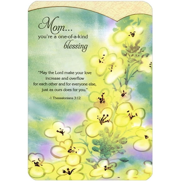Designer Greetings One of a Kind Blessing: Yellow Flowers Religious / Inspirational Birthday Card for Mom