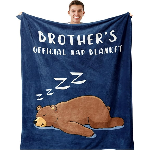 Dad Birthday Gift Blanket 50"x60", Funny Gifts for Dad/Husband from Daughter/Son, Birthday Throw for Father, Daddy is Not Sleeping He's Just Resting His Eyes Blue Napping Blanket