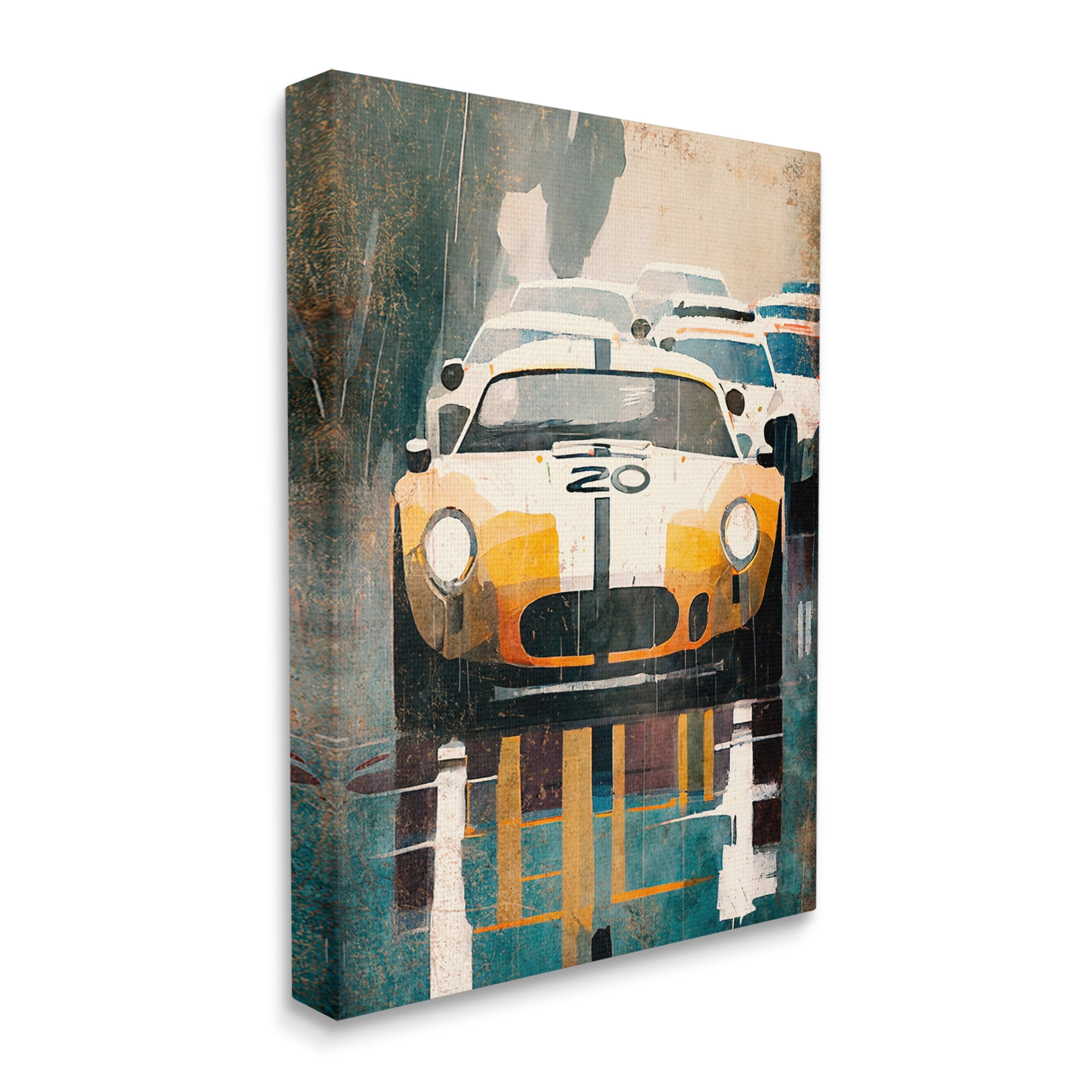 Stupell Industries Modern Race Car Transportation Painting Gallery Wrapped Canvas Art Print Wall Art, 16 x 20