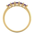 thumbnail image 5 of 0.35 ctw Wedding Band for Women - 18K Yellow Gold Simulated Alexandrite Stackable Eternity Ring, 5 of 6