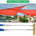 thumbnail image 4 of Shade Sails Installation Kits,Sun Shade Sail Hardware Kit with 4pcs 10ft Length Extension Nylon Wire Rope,Shades Awning Kit for Triangle Rectangle Shade Canopy,304 Stainless Steel, Outdoor, 4 of 5