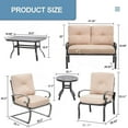 thumbnail image 3 of SOLAURA 7-Piece Patio Furniture Outdoor Metal Conversation Set (2 Spring Chairs, 2 Patio Chairs, Loveseat with Coffee Table and Side Table) - Brown, 3 of 7