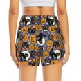 thumbnail image 4 of Xecao's Spooky Cats And Halloween Pumpkins for a double-layer running short for women, perfect for gym, tennis, and more, featuring a convenient pocket., 4 of 9
