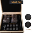 thumbnail image 4 of Amdohai 8pcs Whiskey Stones Set Chilling Stones 2 Glasses Wooden Box, 4 of 7